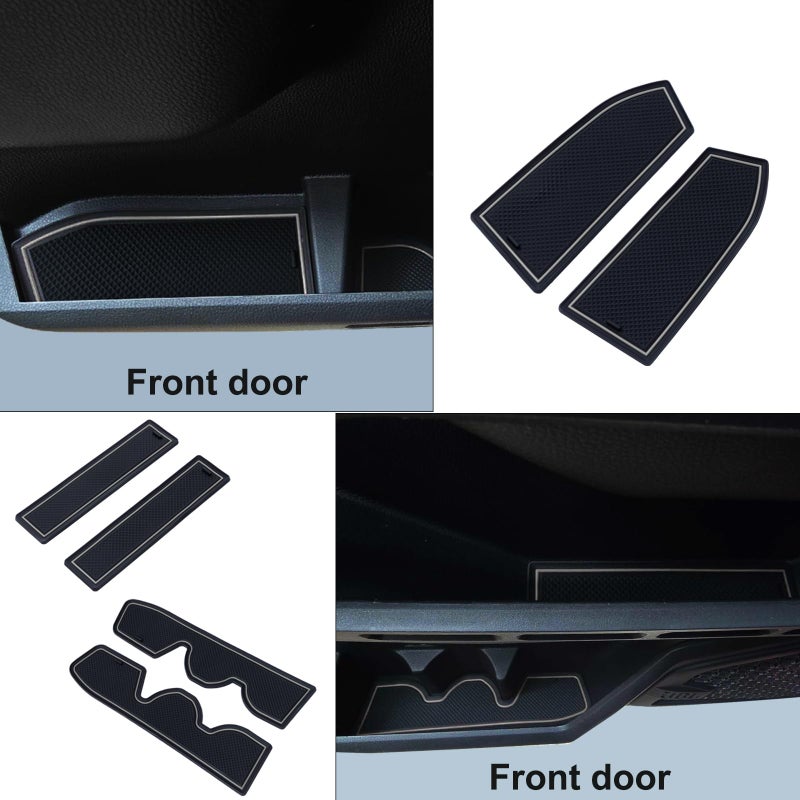JKCOVER Premium Custom Liner Mat Compatible with 2024 2025 Toyota Tacoma(4th Gen) Double Cab Accessories Center Console, Door Pocket and Cup Holder 14Pcs(Gray,Patented Design) - Image 5